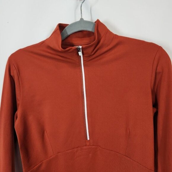 CALIA‎ Women’s Two Tone Long Sleeve 1/2 Zip Golf Shirt in Orange - Size Small - Picture 2 of 7